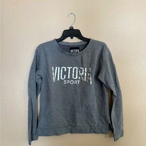 Victoria Sports Womens Sweat Shirt Gray Medium Activewear AthleisureLoungewear
